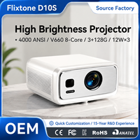 Projecteur OEM D10S avec puce V660, haute luminosité 4000 ANSI, prise en charge du décodage 8 cœurs, Full 4K, Smart Android 15, vidéoprojecteur Home Cinéma