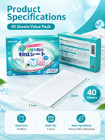 Feuilles de lavage 4-en-1 anti-transfert de couleur, détachantes et protectrices pour linge