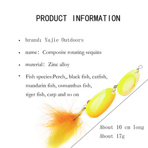 Señuelo Giratorio de 10cm y 17g, Verde con Pelaje Amarillo, para Pesca de Carpa Crucian, Señuelo de Agua Media - Product Image 3