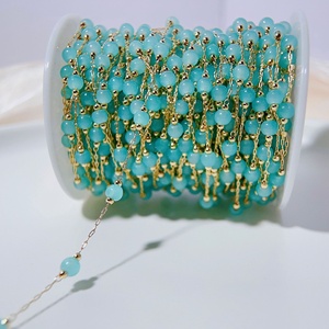 Dây Chuyền Thủ Công Đá Tròn Tự Nhiên Mới Dây Chuyền Đồng Nguyên Chất Dây Chuyền Lỏng Chất Liệu Trang Sức Tự Làm - Product Image 4