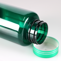 Bouteilles en plastique PET vertes de 100 ml avec bouchon à vis, sérigraphiées, vides, pour capsules, pilules, vitamines et compléments alimentaires