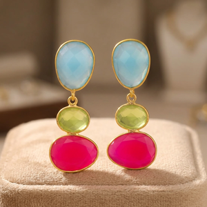Wholesale 14K Gold Plated Brass Ethnic Dangle Stud Hoop & Statement Earrings for Unisex - Product Image 2