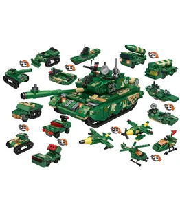 8合1组合军事模型坦克WW2武装玩具男孩礼品组装DIY砖坦克积木