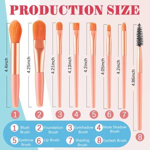 Premium <b>Mini</b> 8pcs Travel Makeup Brushes Gift Set Soft Synthetic Bristles Cosmetics <b>Tools</b> Eyeshadow Face Blush Make up Brush <b>Kit</b> - Product Image 5