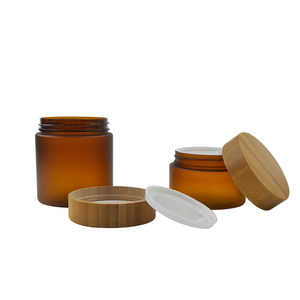 eco friendly empty frosted amber 5oz 8 oz plastic jars with lids for beauty products cream
