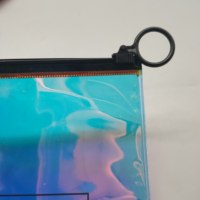 Sac holographique laser haute qualité avec fermeture éclair coulissante, pochette à fermeture éclair pour emballage de vêtements, pochette à fermeture éclair coulissante avec logo