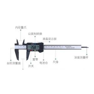 Calibrador Vernier Digital Electrónico de 0-150 mm con Pantalla de Fibra de Carbono y Cuerpo de Plástico, Precisión de 0.1 mm - Product Image 1