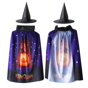 Capa <span class=keywords><strong>de</strong></span> Superhéroe con Estampado 3D <span class=keywords><strong>de</strong></span> Calabaza y Calavera, Disfraz <span class=keywords><strong>de</strong></span> Bruja con Capa y Sombrero para Niños y Niñas, Disfraz <span class=keywords><strong>de</strong></span> Halloween - Product Image 5