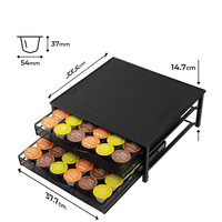 Tiroir à capsules de café Dolce Gusto en métal à 2 niveaux, capacité de 50 dosettes, multifonctionnel pour la cuisine
