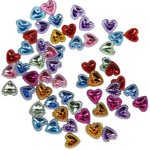 11Mm 1000Pcs Mix Kleuren Hart Bling Acryl Strass Plaksteen Cabochon Art Supply Decoratie Charm Craft Diy