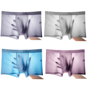 FF4377 Boxer da <span class=keywords><strong>Uomo</strong></span> in Seta Ghiaccio Rinfrescante Estivo, Traspirante, Set da 4 Pezzi - Product Image 5