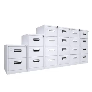 Casier de rangement de fichiers, équipement de bureau, poignée en plastique, système de verrouillage Central en métal, armoire à fichiers en acier à 4 tiroirs