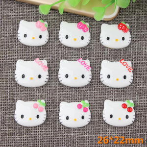 Ciondoli in resina a forma di gatto Hello Kitty, a tema cartone animato, fai da te, per decorazioni di custodie per telefoni - Product Image 4