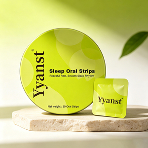 Bandes orales dissolvables à base de plantes, 30 bandes, motif à pois vert citron vif, boîte métallique ronde, bandes orales pour le sommeil - Product Image 6