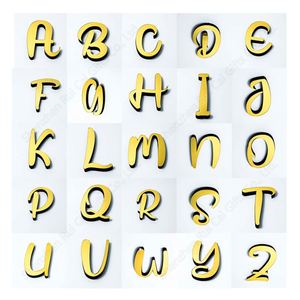 Lettres anglaises en italique, autocollants muraux en miroir 3D, alphabet, décoration de la maison en acrylique imprimé UV, caractères d'amour par Love Characters - Product Image 1