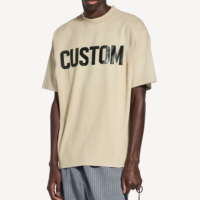 LTD-MT1026 Fabricant de vêtements, t-shirts à épaules tombantes avec logo imprimé en relief personnalisé, vêtements de rue, t-shirts surdimensionnés pour hommes