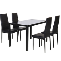 Ensemble de table à manger en verre, meubles simples et modernes, économie d'espace, salle à manger, pieds en métal