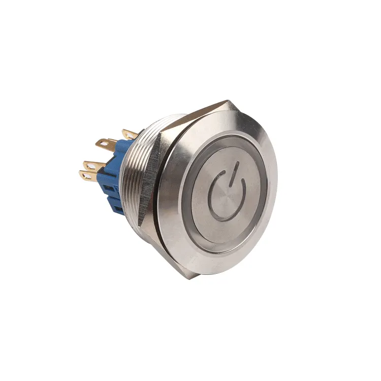 22MM bi-color Anti-vandal Metal Pushbutton 220v switches waterproof ip67 1no1nc ring led