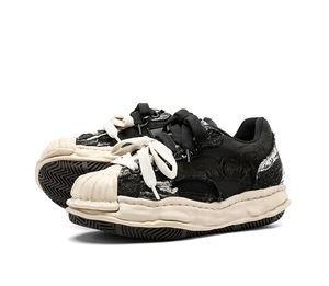 Sepatu Couple Retro WITHCOCO New Ugly Cute Shell Toe Dissolving Lace-up,  Penambah Tinggi Tak Terlihat 7CM, Sneakers Kasual Patchwork