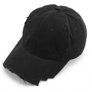 Gorra de Béisbol Unisex de Mezclilla de Color Sólido con Diseño de Agujeros Desgastados y Acabado Lavado para Uso en Exteriores con Protección Solar en las Cuatro Estaciones - Product Image 3