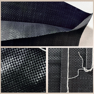 Carbon Black Woven Bag 70mm Thickness PP Material <b>Waterproof</b> For Flood Control Sandbags - Product Image 5
