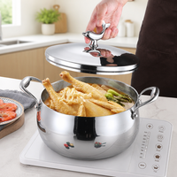 Marmite de cuisine professionnelle OEM d'usine en acier inoxydable 304 à double fond pour gaz et induction