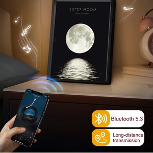 Lámpara Nocturna LED Moderna con Cuadro Decorativo, Altavoz Inalámbrico de 4000mAh, Decoración para el Hogar - Product Image 2
