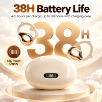 Nouveaux écouteurs intra-auriculaires à clipser style pendentif 2026, mini design à clipser, Bluetooth 6.0, autonomie de 38H, étui à affichage numérique