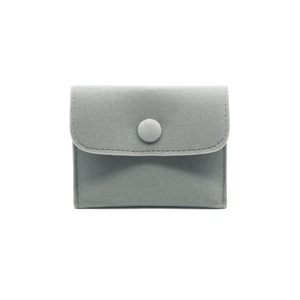 Lot de pochettes de flanelle de couleur grise, pour emballage de bijoux, avec attaches à pression, très petit, 6x6cm - Product Image 3