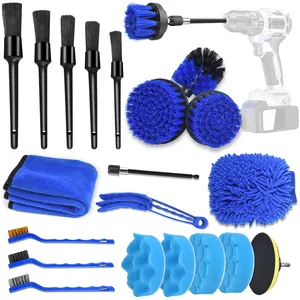 Conjunto de ferramentas para lavagem de carro, kit de limpeza automotiva de microfibra, 21 peças
