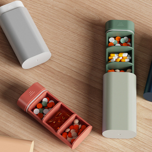 Organizzatore di medicina settimanale 7 giorni di viaggio in ABS materiale Push-Pull contenitore per pillole 3 scomparti per Tablet Dispenser portapillole - Product Image 1