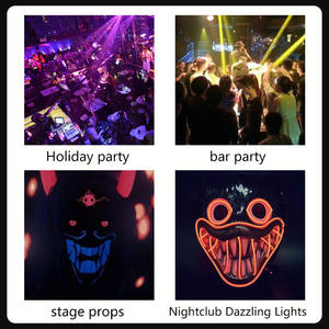 Masque Poppy El Wire Neon, masques LED lumineux, masque transformant le visage, masque souriant d'<span class=keywords><strong>horreur</strong></span> lumineux pour Halloween, événement, concert, scène - Product Image 4