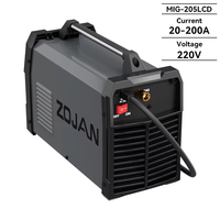 Machine à souder portable GZ GUOZHI MIG-205LCD (MIG/TIG/MMA) 7,7 kW, entrée 230 V, moteur DC, couleur personnalisable