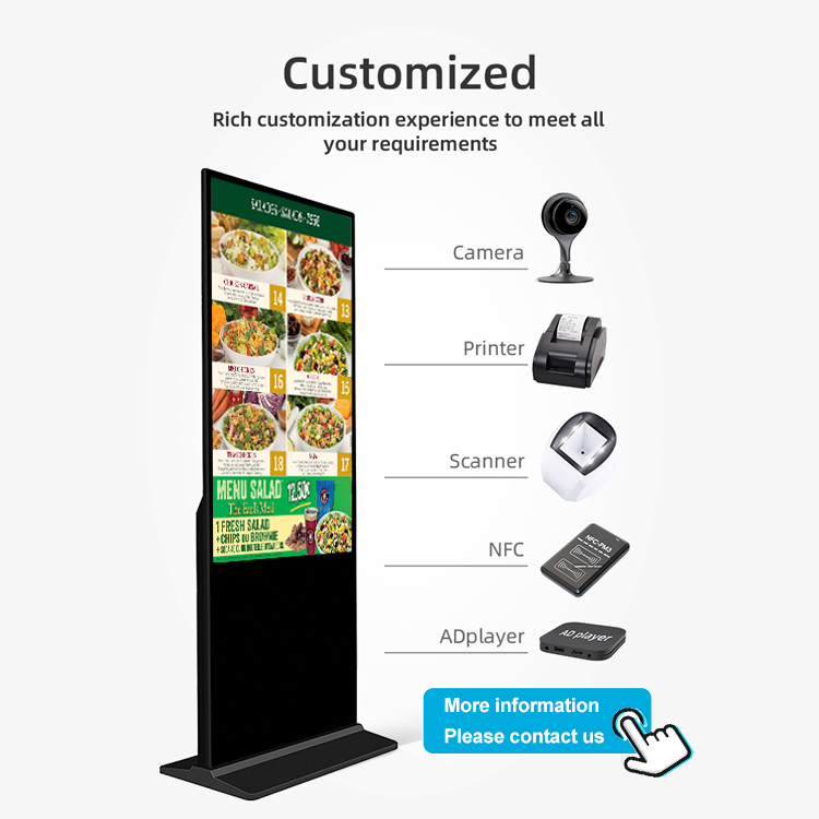 50" TFT Floor Standing LCD Advertising Display Multifunctional