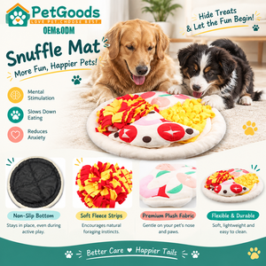 Alfombra olfativa de <span class=keywords><strong>pizza</strong></span> para perros, de forro polar, comedero interactivo con rompecabezas para premios, redonda de 50 cm, lavable a máquina, juguete de alimentación lenta, al por mayor - Product Image 2
