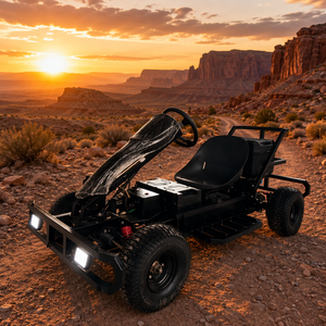Go Kart Eléctrico Todoterreno, <span class=keywords><strong>Buggy</strong></span> UTV de <span class=keywords><strong>4</strong></span> Ruedas, Luz LED Delantera, Jaula Antivuelco, Amortiguador de Resorte Helicoidal Rojo, Neumático Grande, 1 Asiento, Diversión al Aire Libre para Adultos - Product Image 1