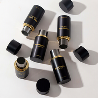 Emballage de stick blush simple et luxueux, noir et or, tube vide haut de gamme pour blush, emballage cosmétique Hexi