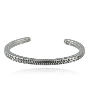 Yunnique Titanium Steel Cuff Bracelet Open Design Textured Steel Color Smile <b>Men</b> Women Jewelry Gift 280709 - Product Image 1