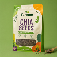 Sachets Doypack Personnalisés avec Logo pour Graines de Chia, Sachets Mylar Refermables à Fond Plat avec Fenêtre, Impression Gravure Alimentaire, Fermeture Zippée
