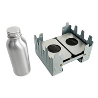 Réchaud en acier inoxydable d'extérieur avec bouteille, mini-grill portable, fourneau à alcool pliable, grill de poche à alcool, réchaud de camping
