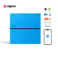 Interrupteur intelligent Zigbee innovant bleu 8 gangs en aluminium avec 4 boutons de commande et 4 boutons de scène, indice de protection IP20, 260V, pour maison intelligente économe en énergie