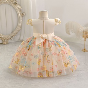 Vestido de princesa de tul hinchado con lazo <span class=keywords><strong>para</strong></span> niñas pequeñas Fiesta de primer cumpleaños <span class=keywords><strong>Bautizo</strong></span> y celebración de ocasiones especiales - Product Image 4