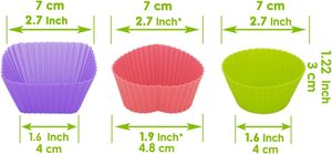 <b>Silicone</b> Cake Cup Molds Muffin Cupcake Cups 7cm <b>Silicone</b> Muffin Cup Molds DIY <b>Baking</b> Tools - Product Image 5