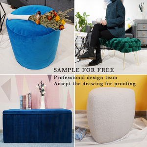 Custom pieghevole verde in velluto ottomano divano <span class=keywords><strong>oro</strong></span> gambe camera da letto panca in tessuto con deposito letto pouf scarpe fasciatoio sgabello - Product Image 5