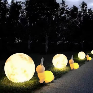 Senzhao décoration extérieure PE IP65 lune et lapin forme LED motif lumière - Product Image 1
