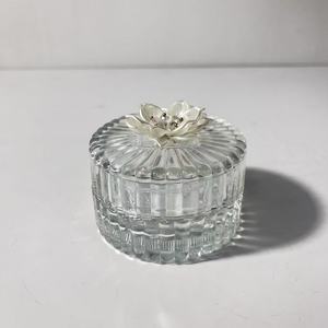 Pot de rangement en verre cristal de style nordique <span class=keywords><strong>Hyundai</strong></span> avec couvercle transparent pour bonbons, bougies d'aromathérapie, bijoux, cendrier, décoration intérieure - Product Image 4