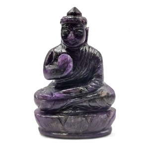 <b>Buddha</b> in Lepidolite <b>stone</b> - handmade carving - crystal/reiki/healing - 4 inches and 0.24 kg (0.52 lb) - Product Image 2