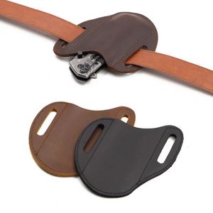 Étui à couteau en cuir véritable fait main pour ceinture, étui pour couteau pliant EDC, sac à outils durable pour la taille - Product Image 3