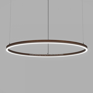 Perfil medio 800mm diámetro Led luz Circular lineal anillo regulable accesorios de iluminación interior gris aluminio acrílico luminaria - Product Image 6