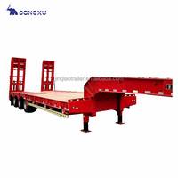 80 tonnes étape pont 13M Lowboy Lowbed bas lit garçon machines semi-remorque pelle utilitaire camion remorques